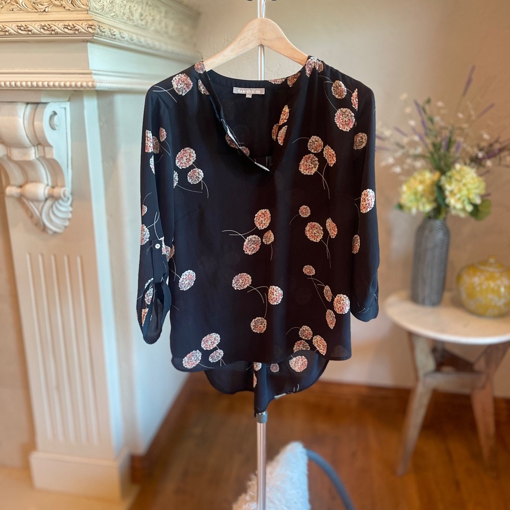 Daniel Rainn Black Floral Blouse